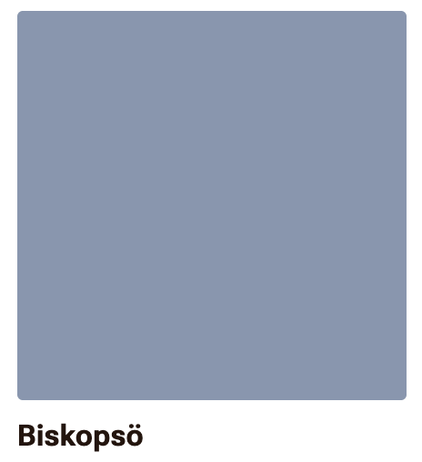 Biskopsö Virtasen värikartan sininen sävy Biskopsö.